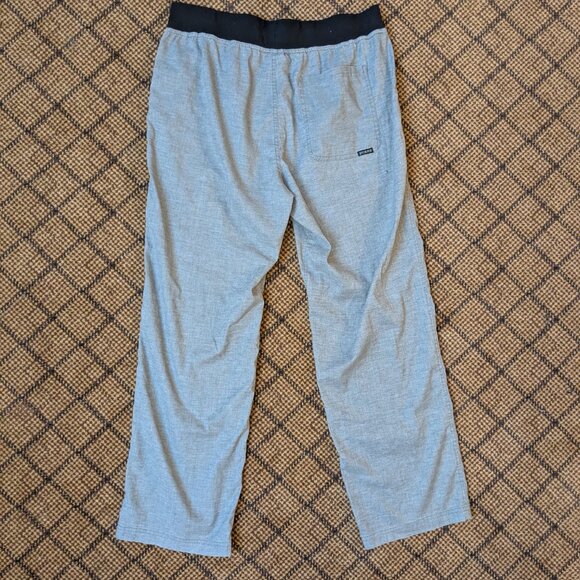 Prana Vaha Balance Pants Mens Med Gray Straight Chambray Hemp Blend Loungewear - Picture 11 of 12